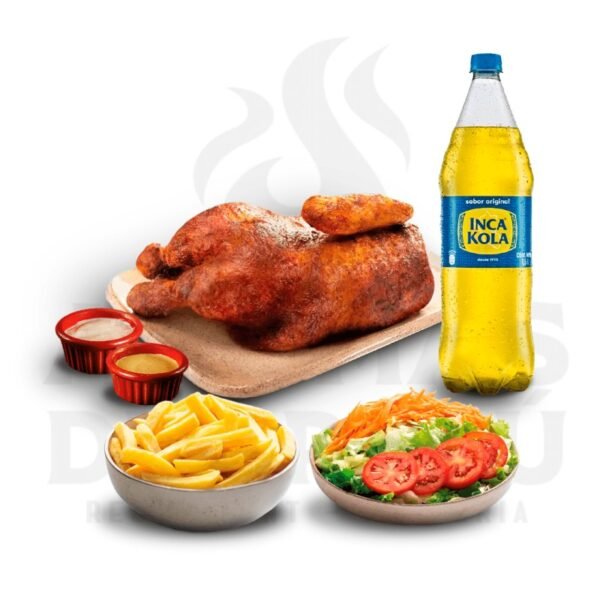 medio pollo a la brasa con bebida